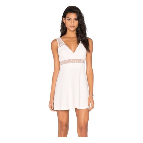 BCBG Dresses & Skirts - BCBG Generation Mini Dress Pink Lace Detail Fit n Flare Sleeveless Cutout 2